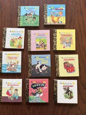 Lot of 11 Little Little Golden Books Mini Vintage Children’s Books 2.75” x 2.75